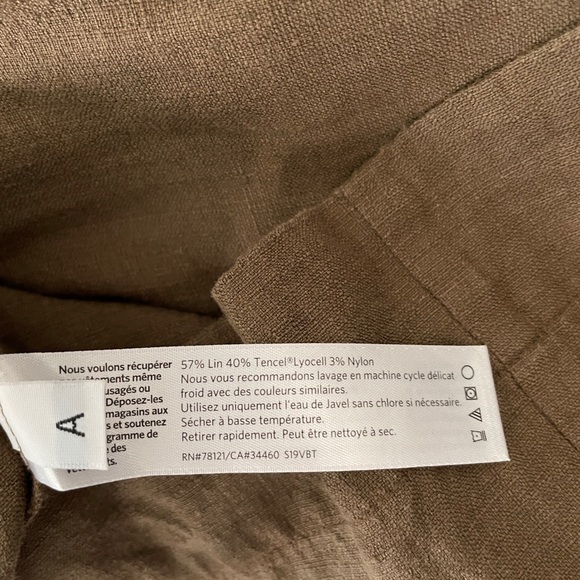 Eileen Fisher Linen Blend Olive Green Dress, EUC, Large - Picture 6 of 15